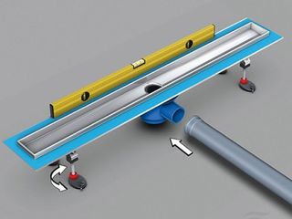 Душевой лоток TECEdrainline 800мм с решеткой под плитку с сухим затвором foto 3