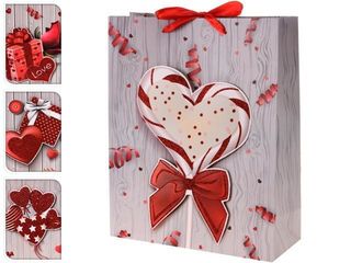 Пакет Подарочный "Valentine" С Сердцем, 24X18X8Cm,Белый фото 2