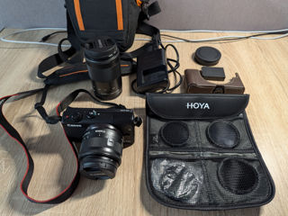Canon EOS M100 Kit EF-M 15-45 IS STM Black + объектив Canon EF-M 55-200mm + набор светофильтров Hoya