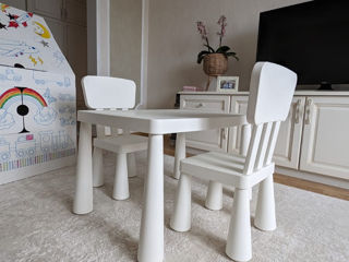 Set masa + 2 scaunele copii Ikea Mammut foto 1