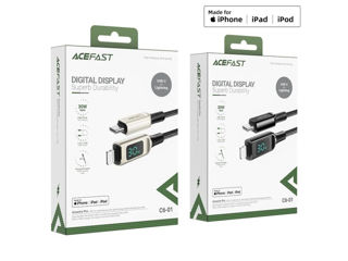 ACEFAST C6-01 cablu de date de încărcare împletit cu afișaj digital din aliaj de zinc, USB-C la Ligh foto 3