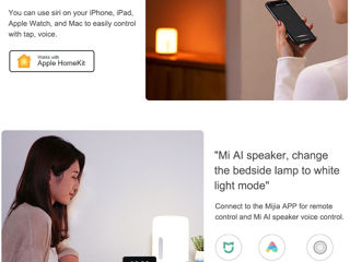Xiaomi Mijia прикроватная лампа 2 смарт настольная лампа светодиодный ночной Светильник. foto 6