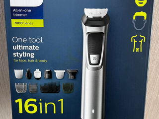 Philips trimmer MG7736 aparat de tuns/frezat/ras cap/corp/barbă/nas cu 16 piese în 1, nou, sigilat.