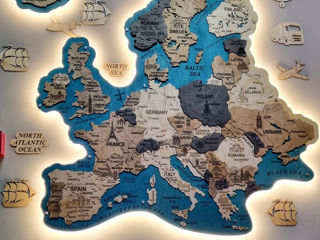 Карта Европы из дерева / Harta Europei din lemn foto 7