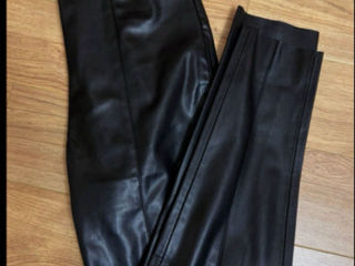 Pantaloni eco piele Zara xs /кожанные штаны брюки foto 8