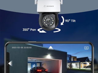 Cameră de securitate SANNCE Wireless 4MP, 350 Panorama 90 Înclinare 16x Zoom foto 4