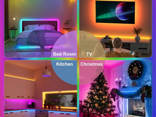 Banda LED RGB 5m cu aplicatie la telefon si telecomanda Светодиодная лента LED RGB foto 4