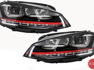 Faruri 3D LED compatibil cu VW Golf 7 VII (2012-2017) R20 GTI Design Semnal Dinamic LED, фары foto 3