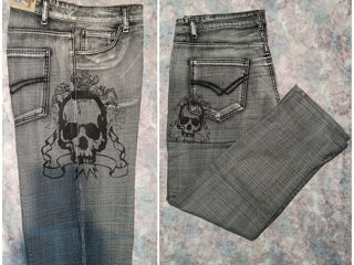 мужские качественные вареники джинсы с черепами, новые foto 3