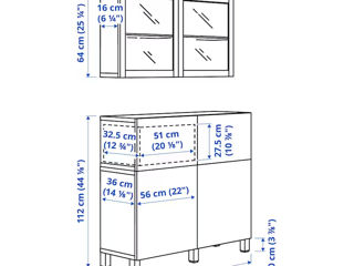 Bufet modular IKEA Besta 120x42x213 - Livrare în toată Moldova! Credit 0% foto 5