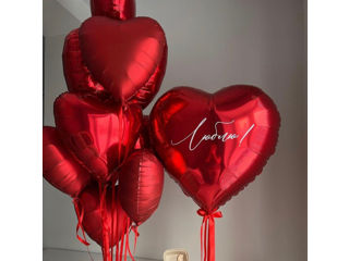 Baloane inimi cu heliu. Inimi cu heliu pentru 14 februarie.