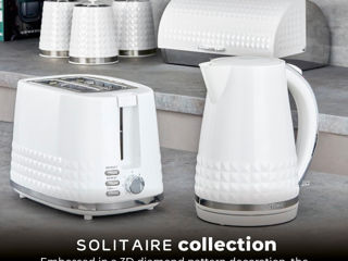 Fierbător Solitaire cu bază pivotantă la 360 de depozitare a cablului 1,5 L 3KW Alb și accente crom foto 7