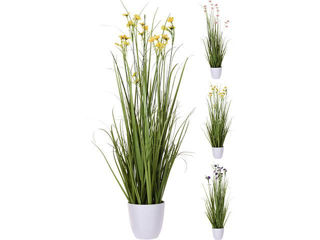 Floare Artificiala "Iarba Inflorita" 95Cm, In Ghiveci