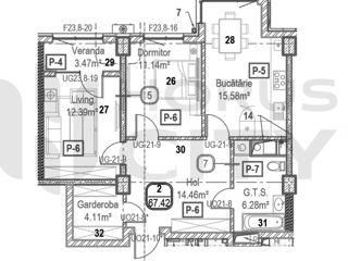 Apartament cu 2 camere, 68 m², Râșcani, Chișinău foto 4