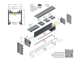 LINEA20 - PROFIL LED REPREZENTATIV ALUMINIU 23*25*2000MM LINEA20 este noua linie de LED-uri din alum foto 2