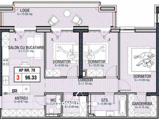 Apartament cu 3 camere, 97 m², Durlești, Chișinău foto 9