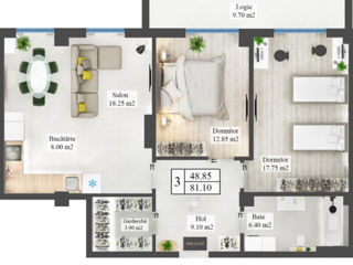 Apartament cu 2 camere,  Centru,  Chișinău,  Chișinău mun. foto 9