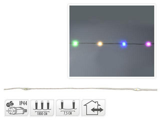 Luminite De Craciun "Fir" 240Led Multicolore, 18M Cablu Transparent