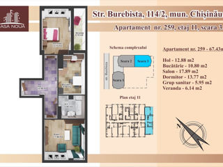Apartament cu 2 camere, 68 m², Botanica, Chișinău foto 11