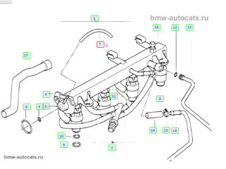 Furtun vacuum 1.8mm Шланг BMW 11727545323 , Уплотнительное кольцо 17211712965