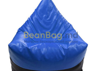 BeanBag Piramida XL din Ecopiele culoarea Albastra foto 3