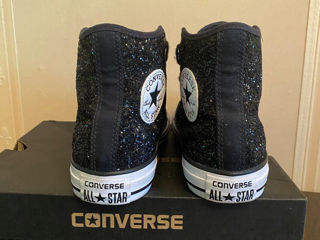 Converse! Модные черные кроссовки с блестками! Adidași negri trendy cu paiete!Prețul doar 400 lei!!! foto 3