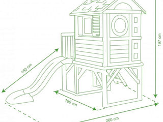 Детский игровой домик Smoby на сваях с горкой 260х160х197см foto 5