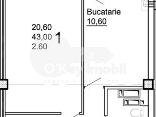 Apartament cu 1 cameră, 46 m², Centru, Cojușna, Strășeni foto 2
