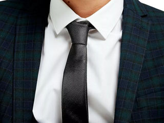 Topman Textured Solid Tie Cravata Negru Nou foto 1