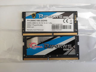 Laptop RAM - G.Skill Ripjaws DDR4 64GB (2x32GB) - Noi, nefolosite