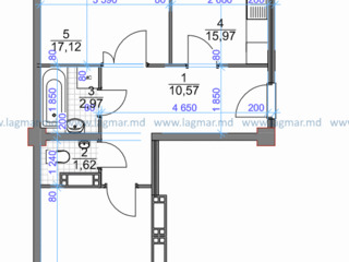 Apartament cu 2 dormitoare + living, bloc nou, Buiucani,50500 € ! foto 2