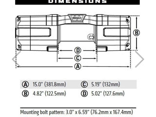 Лебедка off road WARN AXON 55 POWERSPORTS WINCH 5500lbs 3000кг foto 2