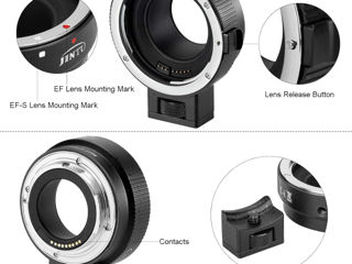 Adaptor pentru montură pentru obiectiv JINTU Convertoare EF-EOS M compatibile cu obiectivele Canon foto 5