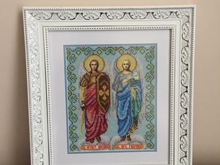 Icoana Sfintii Arhangheli Mihail si Gavril cu biser foto 1