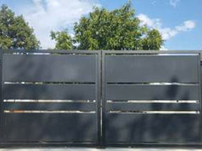 Ворота в стиле хай-тек hi-tech, стандартные размеры, разборное изделие, плазменная резка