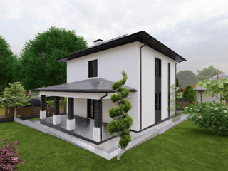 Casă de locuit individuală cu 2 niveluri / P+E / 115.4m2 / stil modern / arhitect / proiecte foto 3