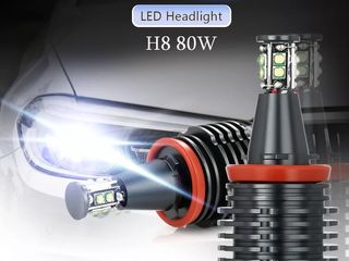 Led h8 angel eyes 80w pentru bmw e90 e91 e92 e93 e82/e87e60e61e63e70e71e84x5 foto 2