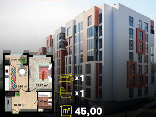 Apartament cu 1 cameră, 48 m², Telecentru, Chișinău foto 3