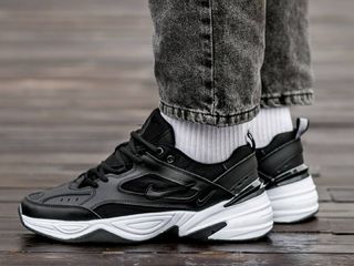 nike black and white m2k tekno trainers