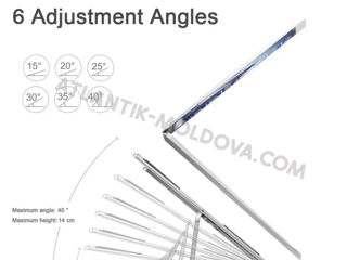 Suportul portabil universal din aluminiu pentru laptop, tabletă,  telefon sau tastatură foto 8