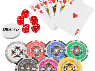 Poker Set de 500 cipuri. Набор для покера с номиналами foto 4