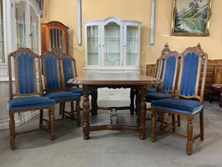 Masa cu 6 scaune din lemn natural, Стол с 6 стульями из натурального дерева, foto 11