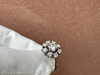 inel exclusiv cu diamante aur alb 18 karate, эксклюзивное кольцо с бриллиантами в белом золоте foto 3