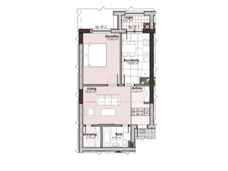 Apartament cu 2 camere, 52 m², Periferie, Dumbrava, Chișinău mun. foto 5