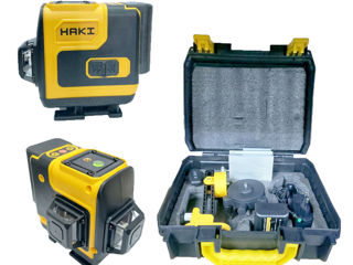 Nivelă laser 12 linii verzi, 3D, 30m, 2 baterii HAKI HNL-12 (+ cadou)