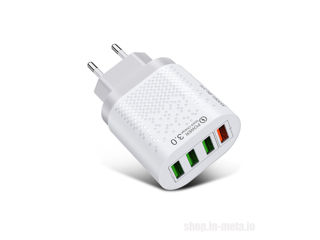 USB Smart Charger QC 3.0 for iPhone, iPad, Samsung. Зарядное устройство 4xUSB.