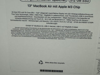 Vind Macbook Air 13 , Procesor M3 , 512Gb , Anu 2024 , Sigilat , Silver , Garantie foto 2