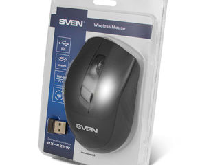 Wireless Mouse Sven Rx-425W, Optical, 800-1600 Dpi, 6 Buttons, Ergonomic, 1Xaa, Black foto 1
