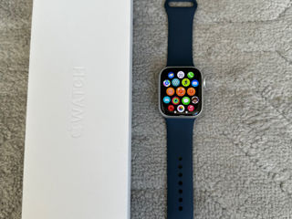 Apple Watch S9, GPS, 45mm, Silver Aluminium Case, Storm Blue Sport Band - S/M foto 1