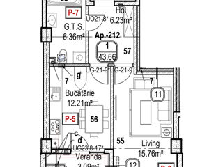 Apartament cu 1 cameră, 44 m², Râșcani, Chișinău